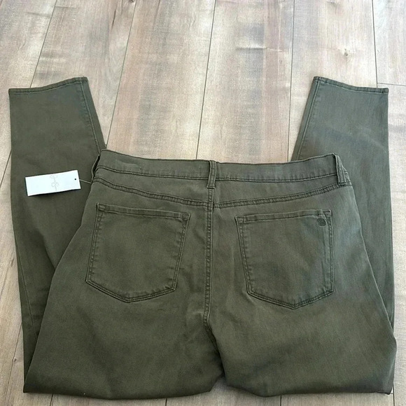 NWT Jessica Simpson Women's High Rise Skinny Ankle Jean Olive Green Sz 14 - Picture 7 of 8